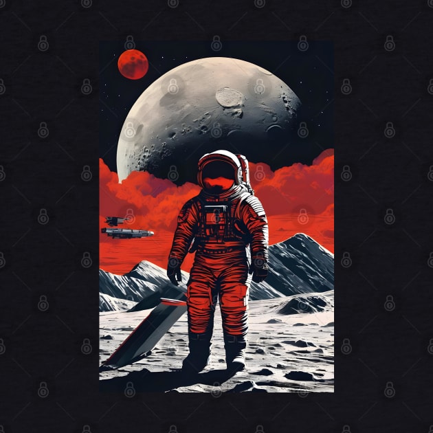 Soviet astronaut on moon by Spaceboyishere